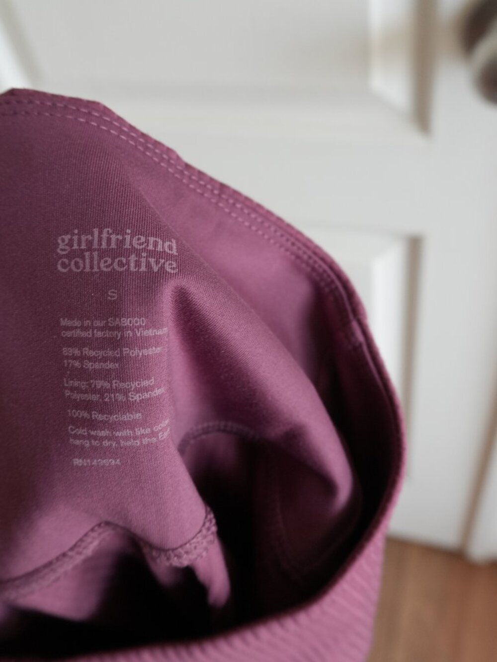 Girlfriend Collective Ribbed Leggings, size S